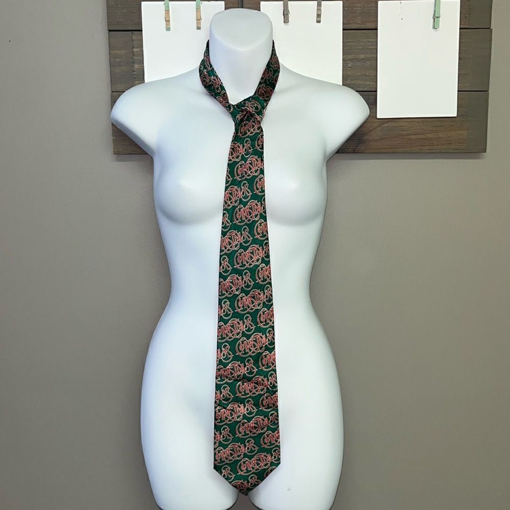 Keith Daniel Men’s Christmas Red Green Handmade Silk Tie Christmas